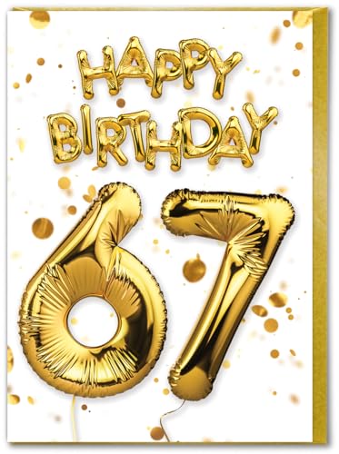 Brainbox Candy Geburtstagskarte zum 67. Geburtstag, zum 67. Geburtstag, schöne Weißgold-Folienballon-Karte, Geburtstagskarten für Ihn, Herren, Damen, Freunde Brainbox Candy Geburtstagskarte zum 67. Geburtstag, zum 67. Geburtstag, schöne Weißgold-Folienballon-Karte, Geburtstagskarten für Ihn, Herren, Damen, Freunde von Brainbox Candy