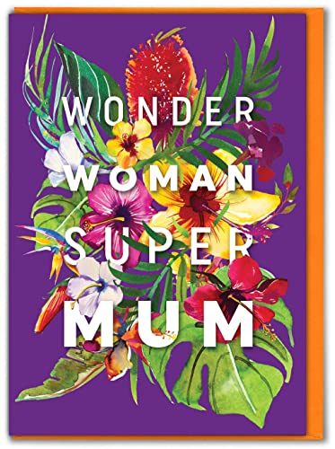 Brainbox Candy - Hübsche florale Muttertagskarte – "Wonder Woman Super Mum" – die perfekte Karte für eine besondere Mutter – zum Muttertagsgeschenk – von Sohn, Tochter Brainbox Candy - Hübsche florale Muttertagskarte – "Wonder Woman Super Mum" – die perfekte Karte für eine besondere Mutter – zum Muttertagsgeschenk – von Sohn, Tochter von Brainbox Candy