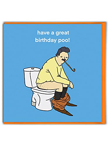 Brainbox Candy - Lustige Geburtstagskarte – "Birthday Poo" – Otherwhats – lustige Illustration Cartoonist – alberne freche Karten für Sie und Ihn, Männer, Frauen, Freunde, Freunde von Brainbox Candy