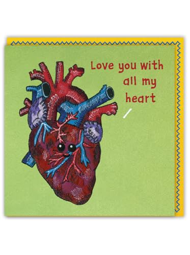 Brainbox Candy Lustige Geburtstagskarte – Lucy Sparrow – Sew Your Soul – "Love You With All My Heart" – niedliches geprägtes Design – Humor-Grußkarte – für Sie und Ihn, Männer, Frauen, Freunde Brainbox Candy Lustige Geburtstagskarte – Lucy Sparrow – Sew Your Soul – "Love You With All My Heart" – niedliches geprägtes Design – Humor-Grußkarte – für Sie und Ihn, Männer, Frauen, Freunde von Brainbox Candy