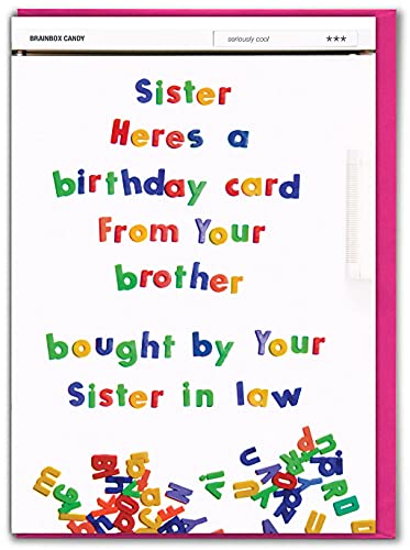 Brainbox Candy - Lustige Geburtstagskarte für Schwester – "Bought By Sister In Law" – freche Witzkarte – von Brother von Brainbox Candy