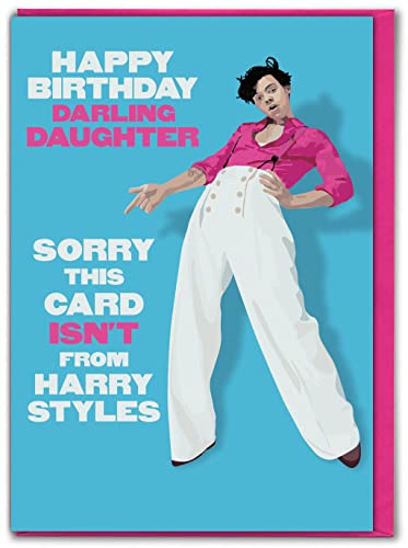Brainbox Candy - Lustige Geburtstagskarte für Tochter – "This Card Isn't From" – Harry Styles Themenkarte – Neuheit Humorkarten für Tochter – von Mama Papa von Brainbox Candy