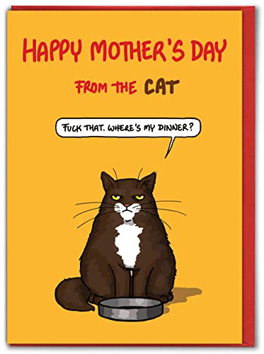 Brainbox Candy - Lustige Muttertagskarte für Mama - "Happy Mother's Day from the Cat" - Witzkarte für Mama - Von Sohn Tochter von Brainbox Candy