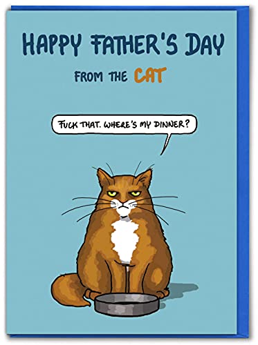 Brainbox Candy - Lustige Vatertagskarte – „Happy Father's Day From The Cat“ – lustige freche Witzkarte für Papa – perfekt zum Vatertag oder als Geschenk Brainbox Candy - Lustige Vatertagskarte – „Happy Father's Day From The Cat“ – lustige freche Witzkarte für Papa – perfekt zum Vatertag oder als Geschenk von Brainbox Candy