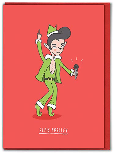 Brainbox Candy - Lustige Weihnachtskarten – Lustige Weihnachtskarten für Freunde – Elvis Presley – für Mama und Papa, Ihn, Ihren Freund, Freundin, Partner von Brainbox Candy