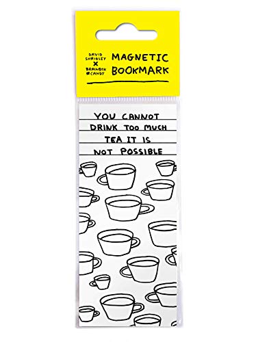 Offizielles David Shrigley – Lustiges magnetisches Lesezeichen "Too Much Tea" – perfektes kleines Geburtstags- oder Weihnachtsgeschenk für Sie und Ihn, verkauft von Brainbox Candy von Brainbox Candy
