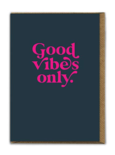 Brainbox Candy - Namaste – „Good Vibes Only“ Karte – niedliche A6 – Geburtstagskarte – perfekt für Freunde, Männer, Frauen, Jungen, Freundin, Partner von Brainbox Candy