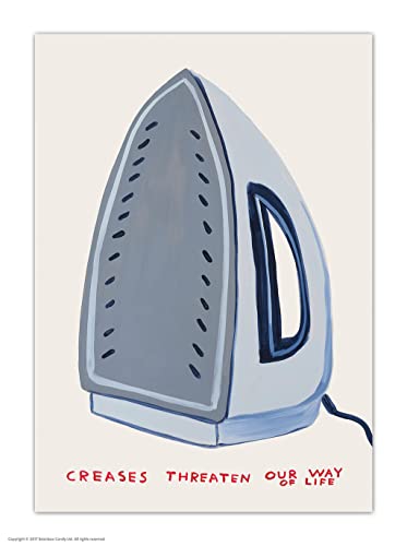 Brainbox Candy Offizielle David Shrigley Postkarte – "Creases Threaten Our Way Of Life" – lustige Postkarten – David Shrigley Kunst – A6 Druck – künstlerische Postkarte – verkauft von Brainbox Candy