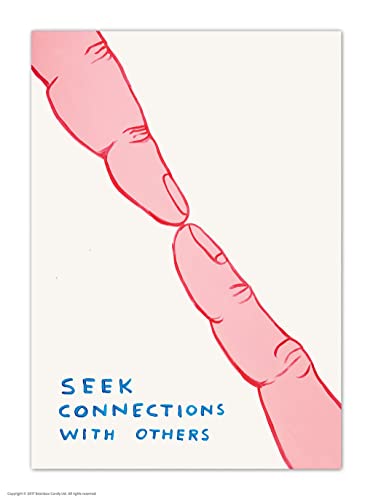 Brainbox Candy Offizielle David Shrigley Postkarte – "Seek Connections" – lustige Postkarten – David Shrigley Art – A6 Druck – künstlerische Postkarte – verkauft von Brainbox Candy