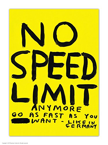 Humorvolle Postkarte"David Shrigley No Speed Limit" von Brainbox Candy