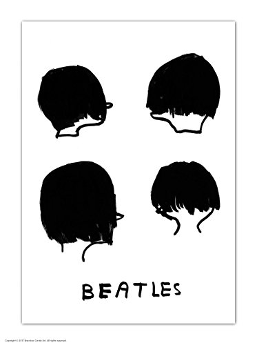 Lustige humorvolle Postkarte"David Shrigley Beatles" von Brainbox Candy
