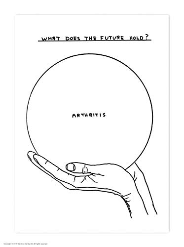 Lustige humorvolle offizielle David Shrigley "Arthritis" Postkarte von Brainbox Candy