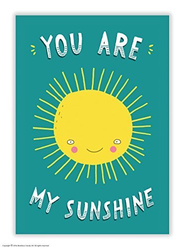 Postkarte mit Aufschrift"You Are My Sunshine" von Brainbox Candy
