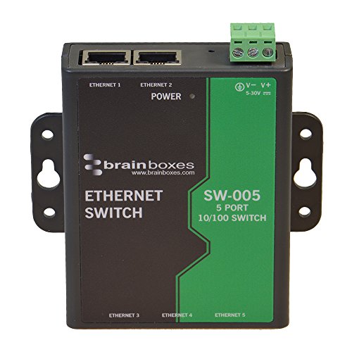Brainboxes SW-005 5 Port Unmanaged Ethernet Switch Wandmontage von Brainboxes
