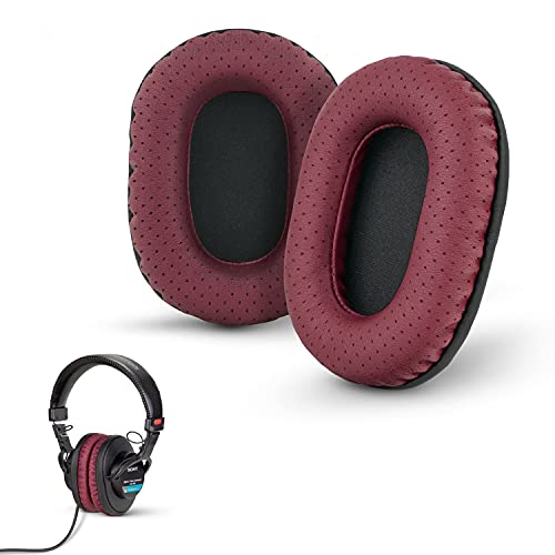 Brainwavz Perforierte Ersatz-Ohrpolster für Sony MDR 7506, V6 & CD900ST mit Memory Foam Ohrpolster & passend für andere On-Ear-Kopfhörer (rot) von Brainwavz