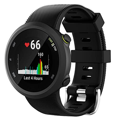 Braleto Armband Kompatibel für Garmin Forerunner 45/45S Silikon Wasserdichtes Sportarmband Ersatz Uhrenarmbander für Forerunner 45/45S (Schwarz) von Braleto