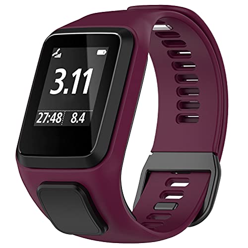 Braleto Armband Kompatibel für Tomtom Runner3/Runner 2/Spark 3/Adventurer/Golfer 2, Silikon Sportarmband Ersatz Armbander für Tomtom Runner3 (Fuchsie) von Braleto