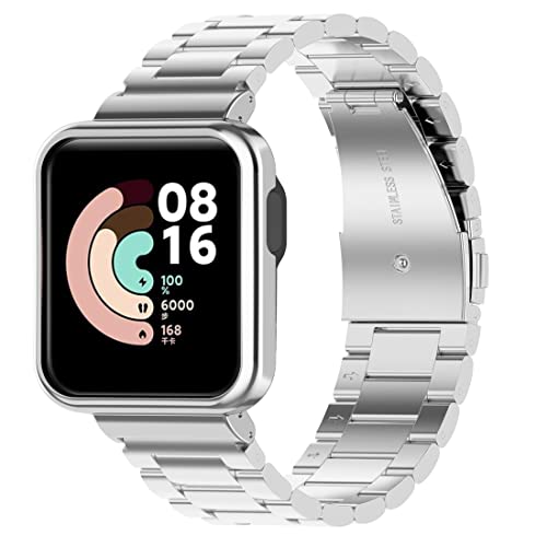 Braleto Armband Kompatibel mit Xiaomi Mi Watch Lite/Redmi Watch,Verstellbares Metall-Edelstahl-Ersatzband für Xiaomi Mi Watch Lite/Redmi Watch (Silber) von Braleto