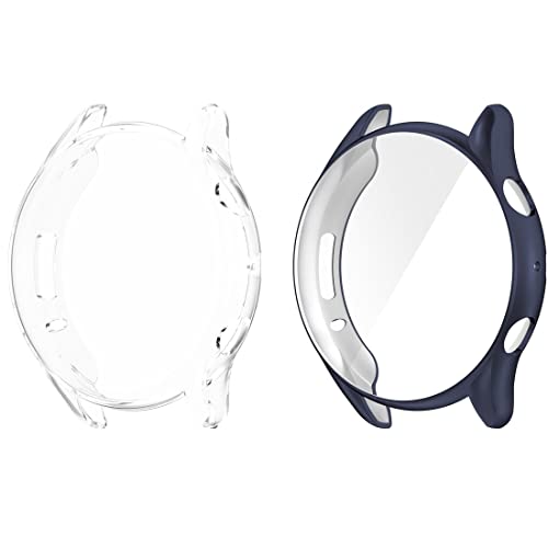 Braleto Hülle Kompatibel mit Amazfit GTR3,Schutzhülle mit Displayschutzfolie, TPU-Gehäuse Case Schale Kompletter Schutz Cover für Amazfit GTR 3 (transparent&Blau) von Braleto