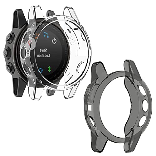 Braleto Hülle Kompatibel mit Garmin Fenix ​​​​5s Case für Garmin Fenix ​​​​5s [Schwarz + Transparent] von Braleto