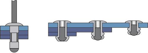 Bralo 1080003208 Blindniete (Ø x L) 3.2mm x 8mm Stahl Aluminium 500St. von Bralo