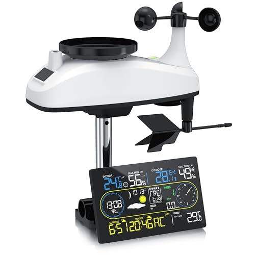 Brandson - WLAN Wetterstation mit 7in1 Funk Außensensor – WiFi App Steuerung per Tuya Smart und Smart Life – Temperatur Luftfeuchtigkeit Luftdruck – Windmesser Regenmesser – Trendanzeige Brandson - WLAN Wetterstation mit 7in1 Funk Außensensor – WiFi App Steuerung per Tuya Smart und Smart Life – Temperatur Luftfeuchtigkeit Luftdruck – Windmesser Regenmesser – Trendanzeige von Brandson