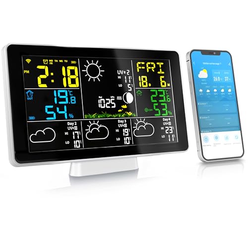 Brandson - Wetterstation Wlan mit Außensensor WiFi – Funk - Innen und Außentemperatur – Luftdruck/Barometer – Luftfeuchtigkeit – 4 Tage Prognose mit App – Modell 2025 Brandson - Wetterstation Wlan mit Außensensor WiFi – Funk - Innen und Außentemperatur – Luftdruck/Barometer – Luftfeuchtigkeit – 4 Tage Prognose mit App – Modell 2025 von Brandson