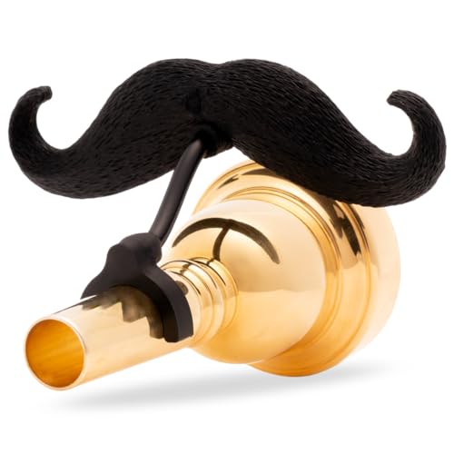 Brasstache 2.0 - XL-Schnurrbart zum Anklippen für Posaune oder Euphonium Mundstück, großer Schaft von Brasstache