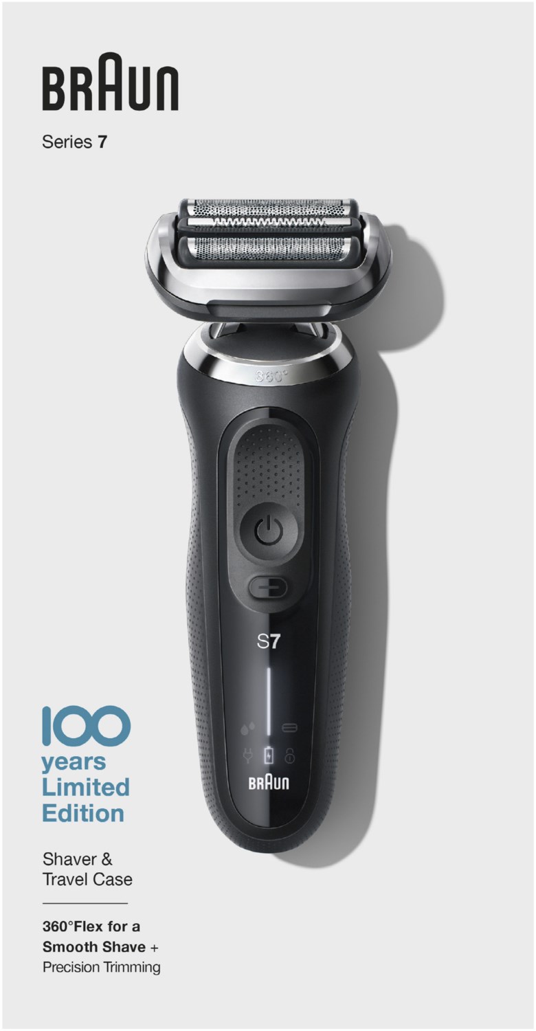 100 Jahre Series 7 (70-S1200s) Trocken-Nass Rasierer schwarz von Braun