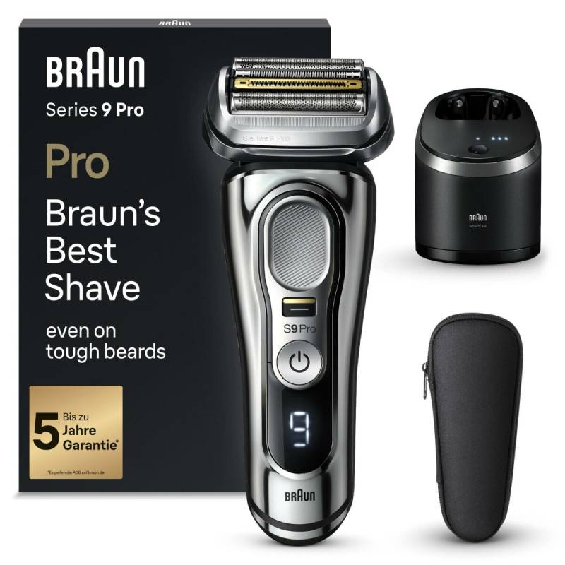 BRAUN Series 9 - 9486cc wet&dry Herrenrasierer (Neuer Pro-Kopf, ProLift Trimmer, Braun Sonic-Technologie, 5-in-1 Reinigungsstation (SmartCare Center), hergestellt in Deutschland, 100% wasserdicht, 1 Reinigungskartusche, Reise-Etui, Reinigungsbürste, Netzt von Braun
