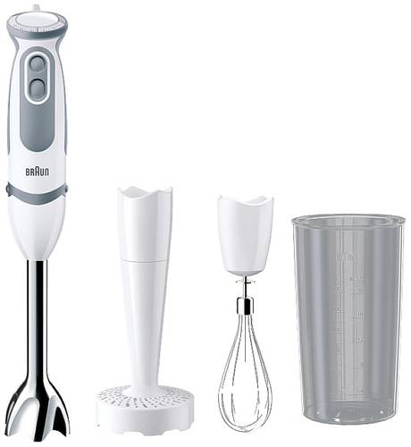 Braun 4191-MQ5207WH HB INT S12 Stabmixer 1000W Schneebesenaufsatz, mit Messbecher, Kartoffel-/Gemüs von Braun