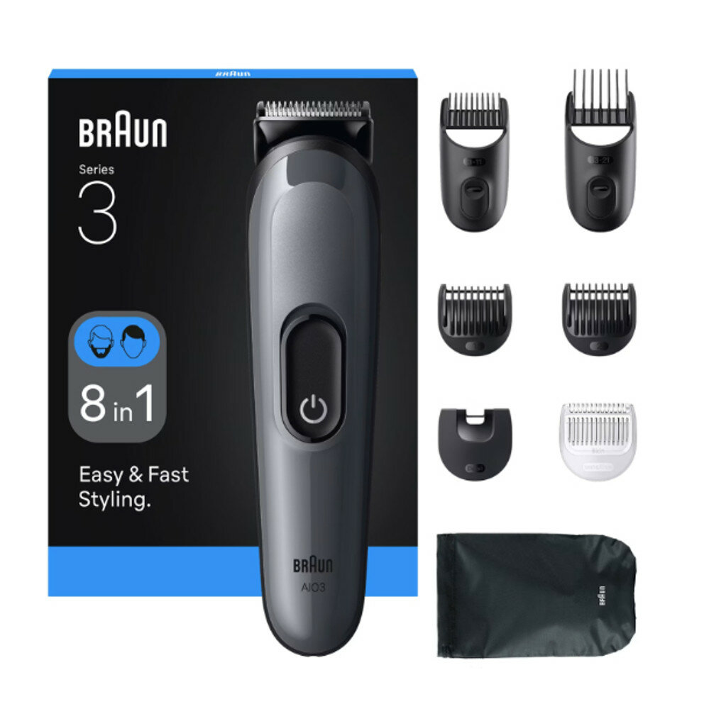 Braun AIO3540 Haartrimmer/-schneider Schwarz, Grau 14 Nickel-Metallhydrid (NiMH) von Braun