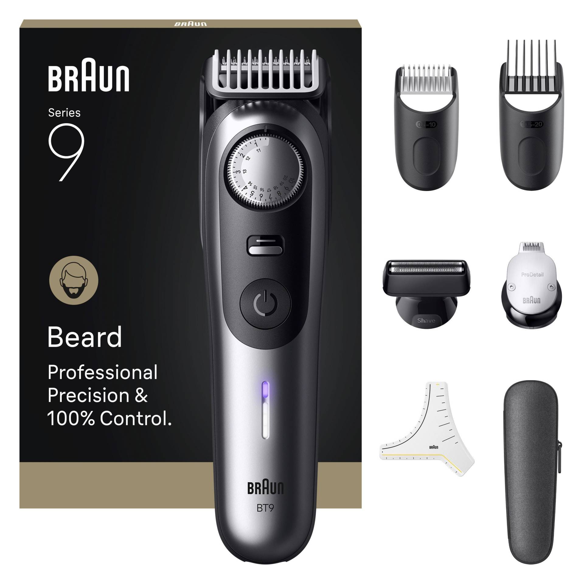 Braun - Beard Trimmer Series 9, +7 Barbering Tools, BT9520 - Satin Chrome Braun - Beard Trimmer Series 9, +7 Barbering Tools, BT9520 - Satin Chrome von Braun