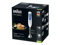 Braun MQ3035WH Sauce, Pürierstab, 0,6 l, Pulsfunktion, 700 W, Blau, Weiß von Braun