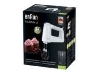 Braun MultiMix HM 3000 WH, Handmixer, Weiß, Edelstahl, 450 W von Braun