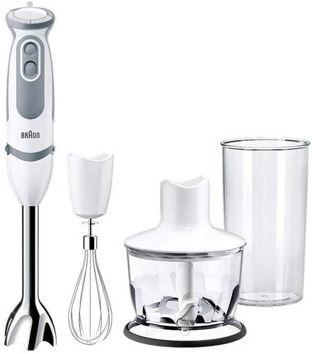 Braun MultiQuick 5 Vario Stabmixer 1000W mit Messbecher, mit Zerkleinereraufsatz, mit Stabmixaufsatz von Braun