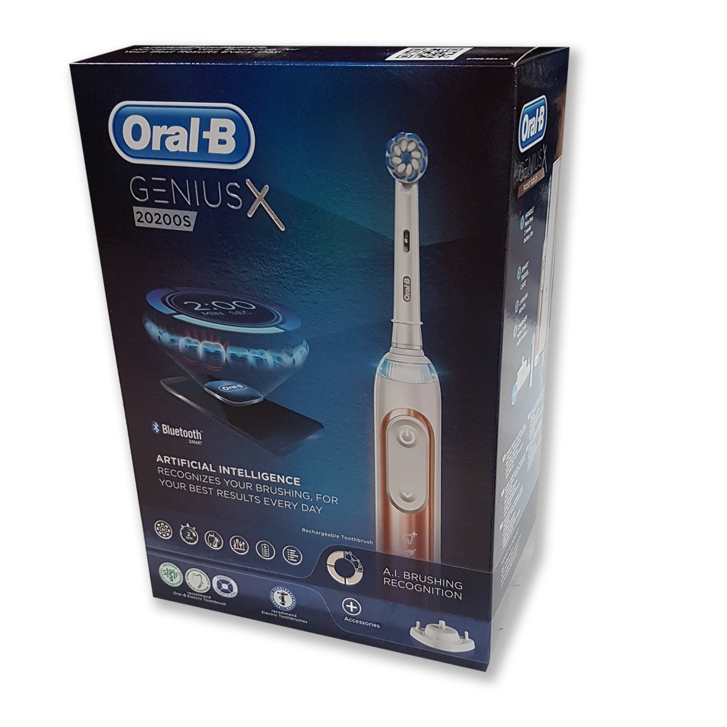 Braun Oral-B Genius X Elektrische Zahnbürste mit Reise-Ladeetui rosegold von Braun