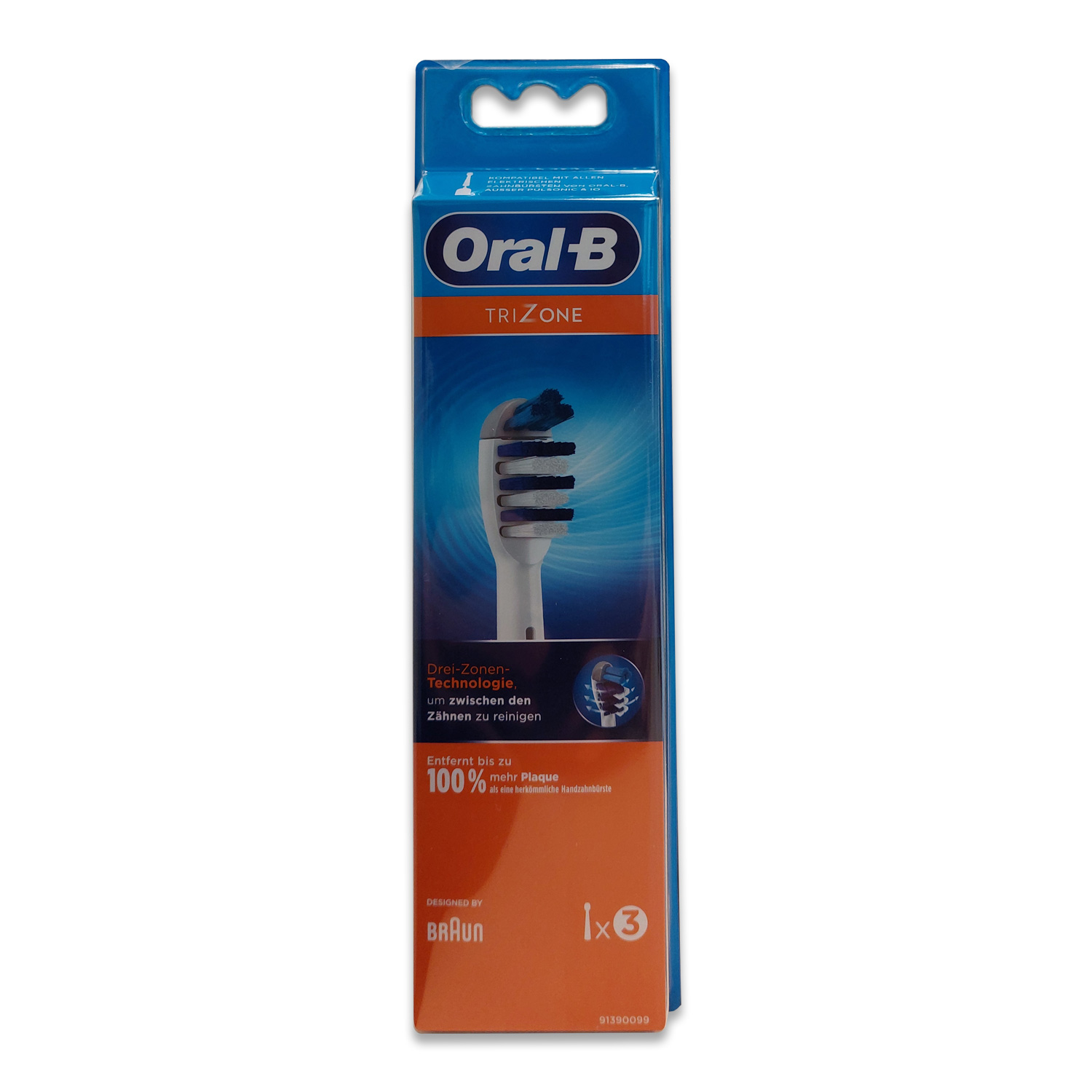 Braun Oral-B Zahnbürstenköpfe, Hads TriZone 3 Stück, bunt, (1er Pack) von Braun