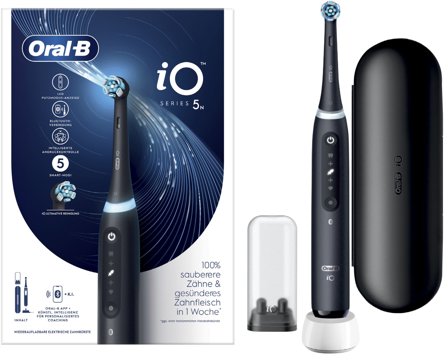 Braun Oral-B iO Series 5N Elektrische Zahnbürste Matt Black von Braun