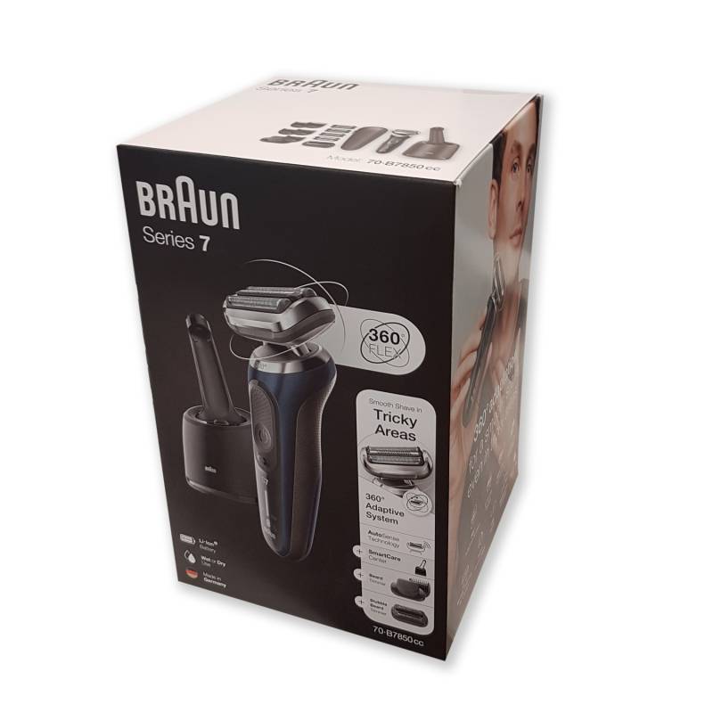 Braun Series 7 B7850cc Herren Rasierer mit 360° Anpassung schwarz blau von Braun