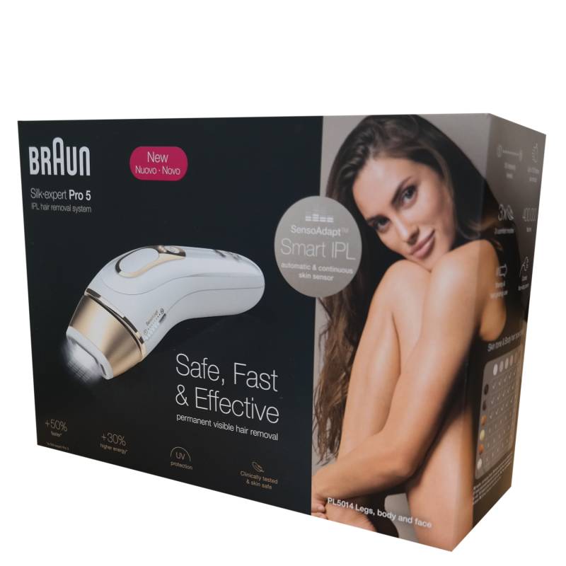 Braun Silk-Expert Pro 5 PL5014 IPL-Haarentfernungsgerät 400000 weiß,gold von Braun