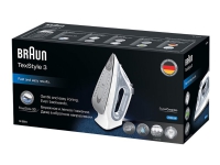 Braun TexStyle 3 SI 3054, Dampfbügeleisen, Keramik-Bügelsohle, 2 m, 180 g/min, Grau, 45 g/min Braun TexStyle 3 SI 3054, Dampfbügeleisen, Keramik-Bügelsohle, 2 m, 180 g/min, Grau, 45 g/min von Braun