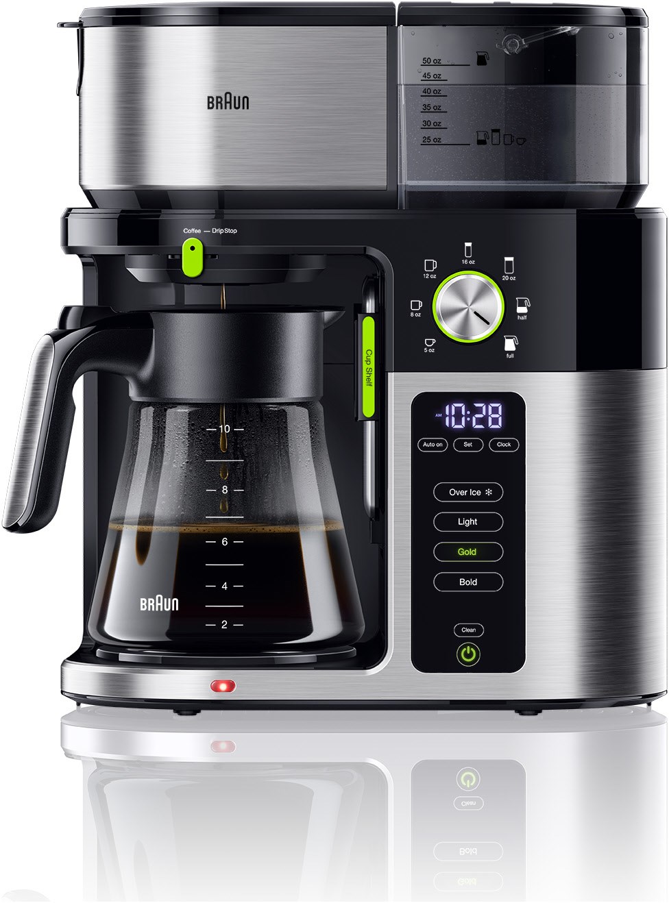 KF 9050 BK MultiServe Kaffeeautomat mit Timer schwarz/edelstahl KF 9050 BK MultiServe Kaffeeautomat mit Timer schwarz/edelstahl von Braun