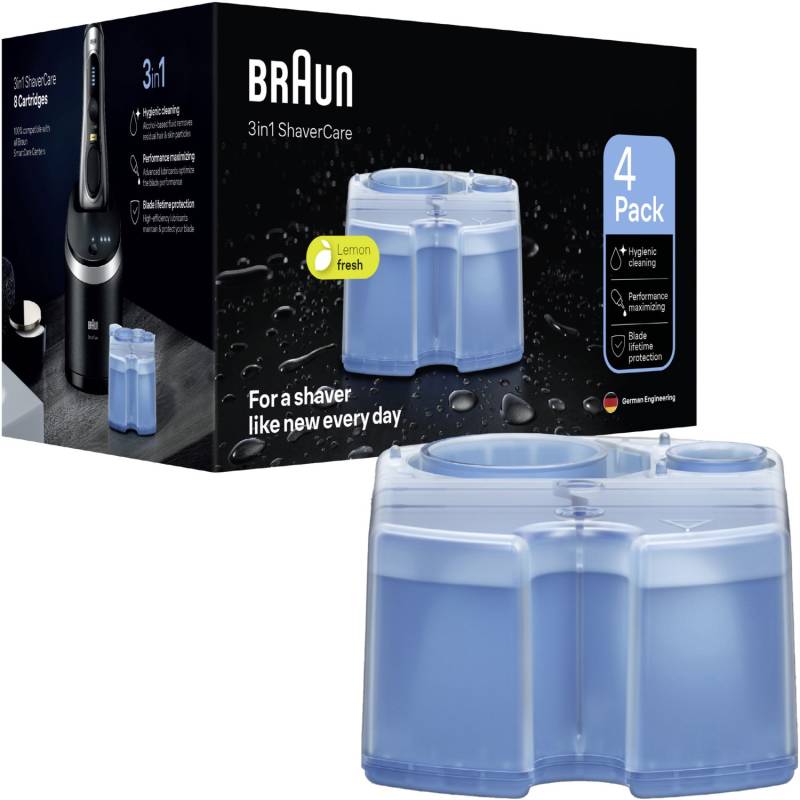 Nachfüllkartuschen (4er-Pack) Rasierer-Zubehör für Rasierer-Reinigungsstation von Braun