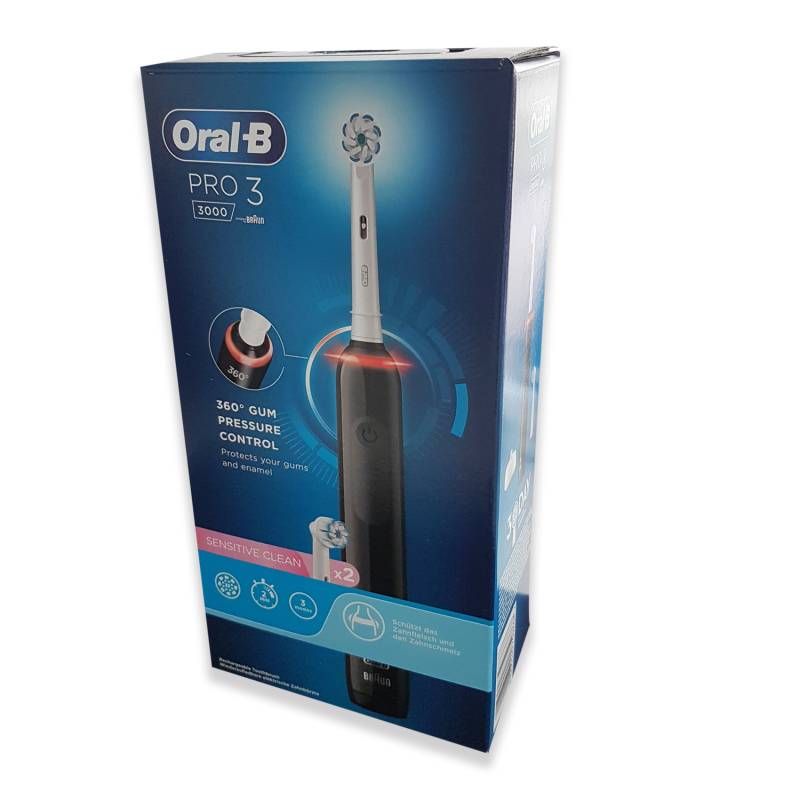 Oral-B Pro 3 3000 Sensitive Clean Elektrische Zahnbürste schwarz von Braun