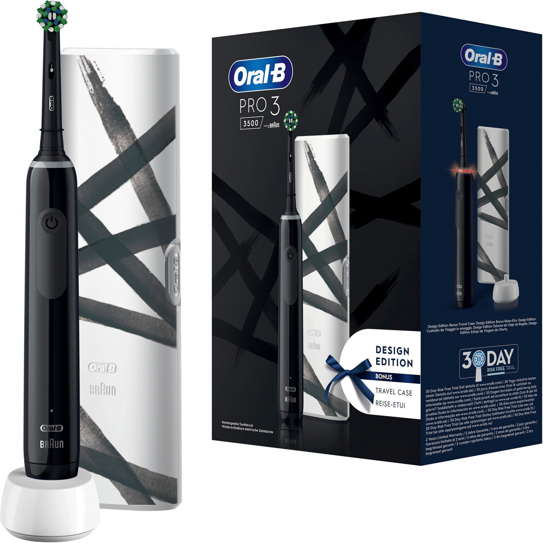 Oral-B Pro 3 3500 Design Edition, Elektrische Zahnbürste von Braun