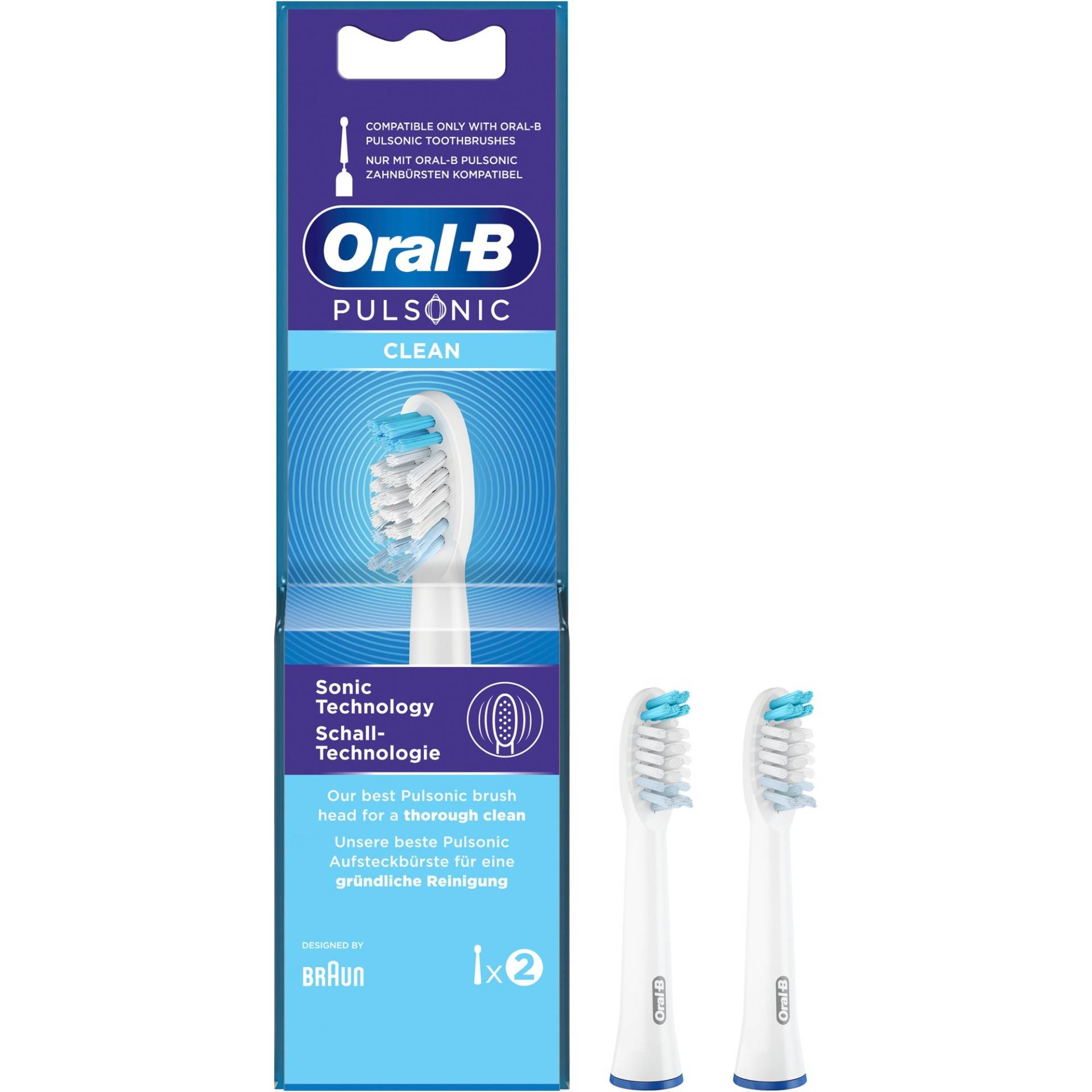 Oral-B Pulsonic Clean 2er, Aufsteckbürste Oral-B Pulsonic Clean 2er, Aufsteckbürste von Braun