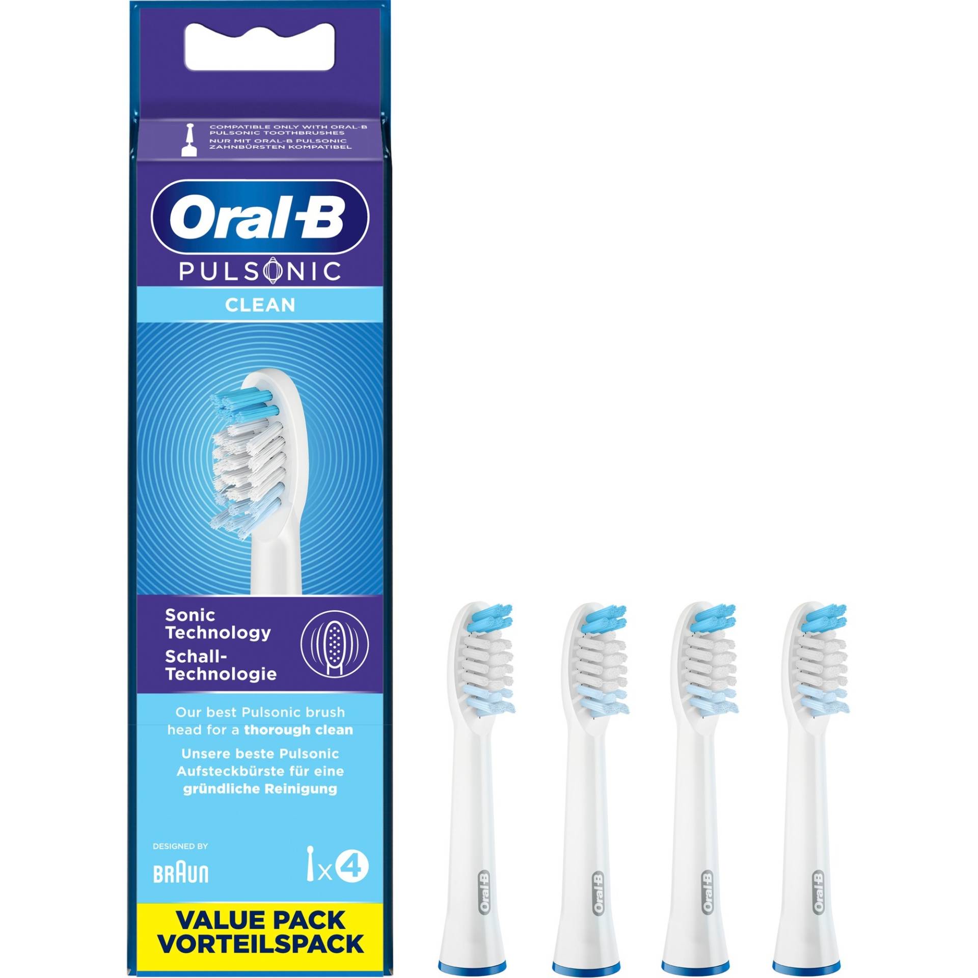 Oral-B Pulsonic Clean 4er, Aufsteckbürste von Braun