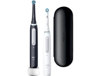 Oral-B iO 4 Black &amp  White elektrische Zahnbürste, Doppelrahmen, schwarz/weiß von Braun