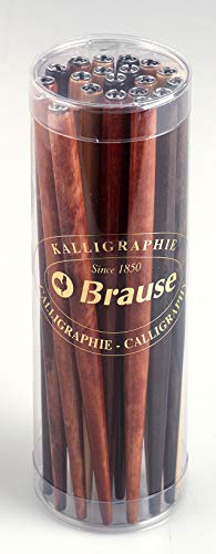 Brause 1620B Kalligraphie Box (mit 20 Federhaltern aus Naturholz, ideal für die Kalligraphie) 20er Pack, farbig sortiert, Mehrfarbig von Brause